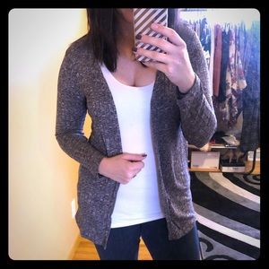 Grey Ribbed Cardigan